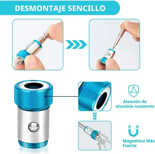 Miniatura 4 de Anillo magnético de cabeza de destornillador mejorada, anillo magnetizador de tornillo universal de 1/4 pulgadas/0.250 in para destornillador Max