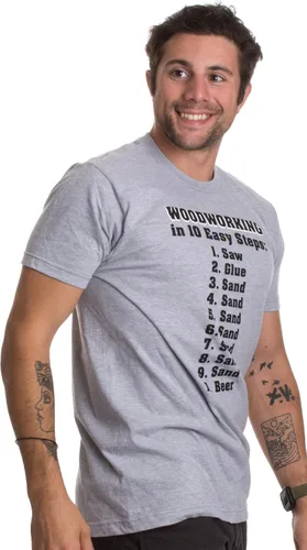 Miniatura 3 de 10 sencillos pasos de la carpintería Divertida camiseta de humor para trabajar la madera