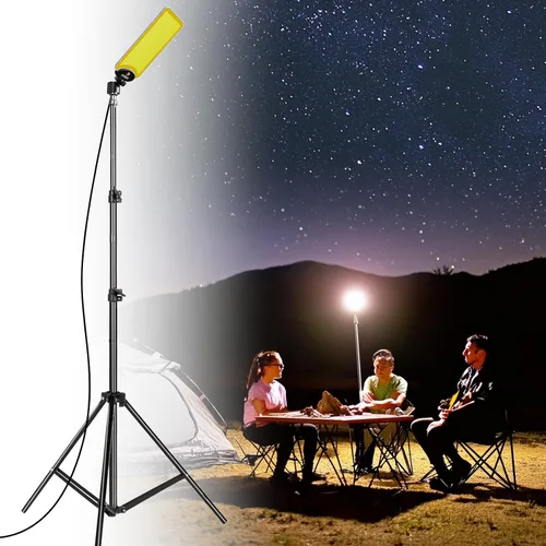 CONPEX Luces LED telescópicas para acampar de 18000 lúmenes, trípode, control remoto, luz telescópica al aire libre con soporte
