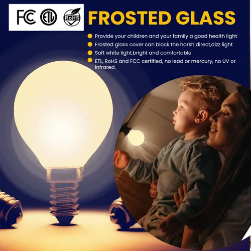 Miniatura 3 de AMDTU Bombillas LED de globo esmerilado E12 de 40 W, base de candelabro regulable blanco cálido de 2700 K, tecnología de confort ocular, iluminación