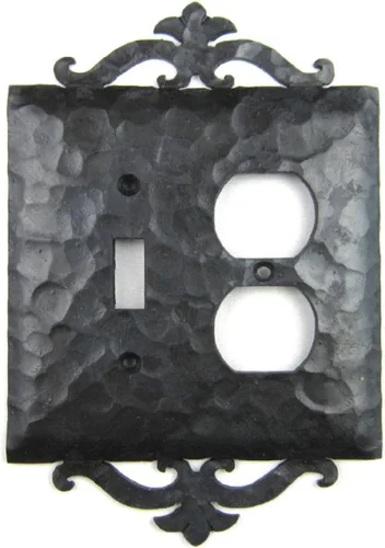 Cubierta de placa de interruptor dúplex de hierro forjado EPH26 (cera natural)