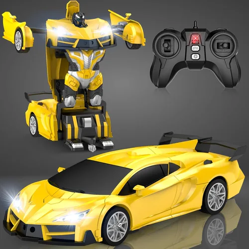 Miniatura 9 de Qumcou Auto de control remoto de transformación, autos RC para niños de 3 a 5 6 a 8 años, autos de juguete transformables con un botón, 2.4 GHz