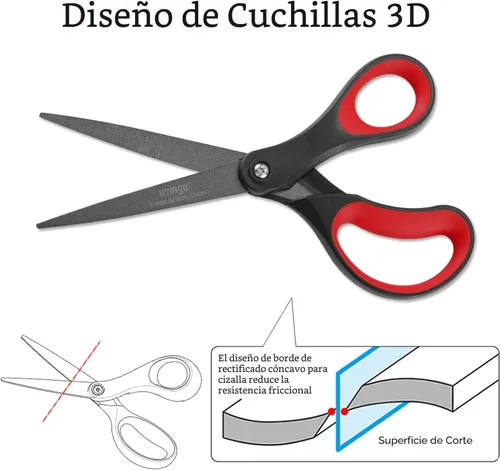 Miniatura 5 de LIVINGO Paquete de 2 tijeras antiadherentes de titanio de 8 pulgadas, agarre cómodo profesional de acero inoxidable, multiusos, tijeras rectas