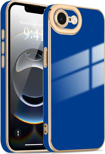 Miniatura 74 de Lafunda Diseñada para iPhone 13 Pro, fundas lujosas con chapado lindo para mujeres y niñas, elegante borde dorado, a prueba de golpes, TPU con funda