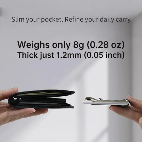 Miniatura 5 de CL CARBONLIFE Billetera de fibra de carbono con clip para dinero en efectivo y tarjeta de crédito, clip minimalista súper delgado y ligero