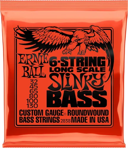 Miniatura 9 de Ernie Ball Cuerdas de Guitarra Bajo Regular Slinky de Níquel Enrollado de 5 Cuerdas, Calibre 45-130 (P02836)