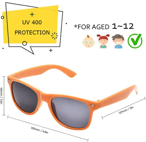 Miniatura 6 de SUNOVELTIES Paquete de 12 lentes de sol retro neón para niños, lentes clásicos de corazón a granel, regalos de fiesta para niños y niñas, disfraz al