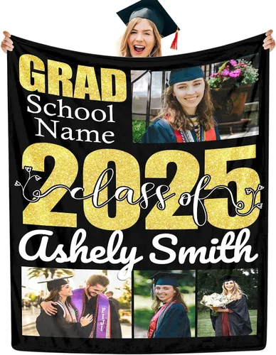 Miniatura 18 de Manta personalizada con collage de fotos, manta de fotos personalizada para graduados, manta personalizada, regalos para temporada de graduación