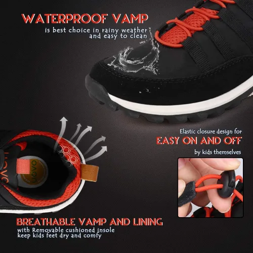 Miniatura 3 de UOVO Boys Shoes Boys Sneakers Boys Hiking Tennis Running Shoes Kids Waterproof Athletic Outdoor Sneakers Non-Slip Comfortable(LittleBig Boys)