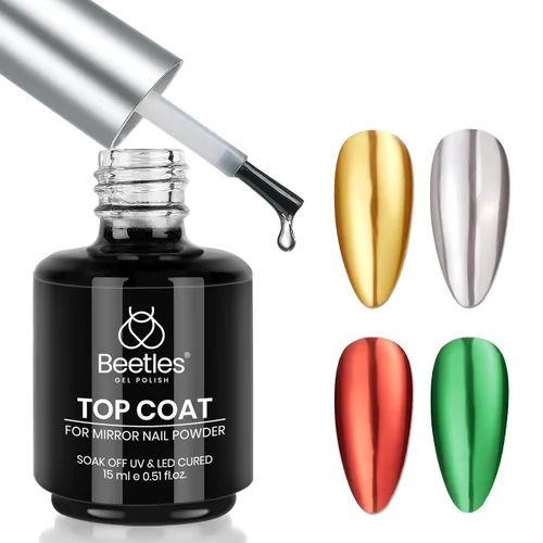 Miniatura 10 de Beetles 3 piezas de 15 ml de esmalte de uñas en gel, capa superior, base y juego de eliminación líquida de látex, sin necesidad de limpiar, capa