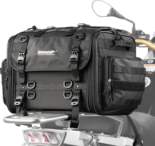 Miniatura 10 de Rhinowalk Bolsa trasera para motocicleta, bolsas de equipaje de viaje expandibles para motocicleta 33-45L, bolsa impermeable para todo clima