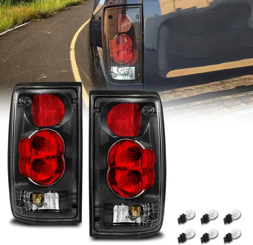 AmeriLite para camioneta Toyota Pickup Hilux 1989-1995; juego de luces traseras de repuesto estilo Euro, color negro; par - lado del pasajero y lado