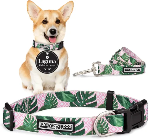 Miniatura 91 de Lucky Love Dog - Collar para perras pequeñas, diseño Blackbird de estampado alegre con flores de primavera y verano, talla XS