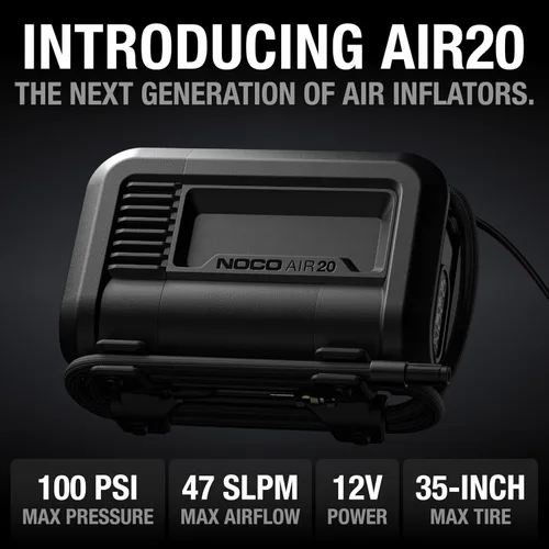 Miniatura 2 de NOCO AIR20: Inflador de neumáticos ultrarrápido de 20 A - Bomba de compresor de aire portátil de 12 V - Flujo de aire de 47 SLPM infla de 0 a 40 PSI