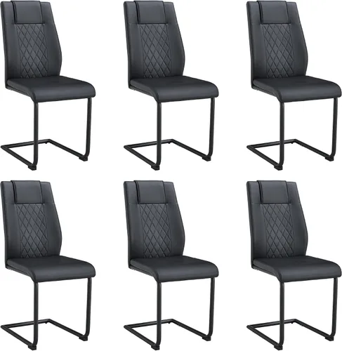 Miniatura 30 de gopop Juego de 4 sillas de comedor, modernas sillas de cocina y comedor con patas de metal galvanizado, sillas laterales tapizadas para comedor
