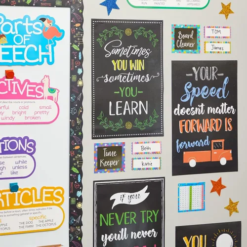 Miniatura 2 de Juvale Paquete de 20 carteles motivacionales de 13 x 19 pulgadas para el aula, decoración de pared estilo pizarra, decoración de aula, decoración