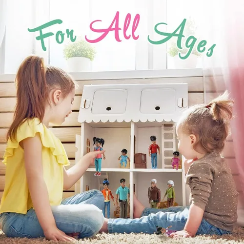 Miniatura 2 de Beverly Hills Doll Collection Sweet Li'l Family Hispanic Dollhouse People - Juego de 9 figuras de acción – abuelo, abuela, mamá, papá, hermana