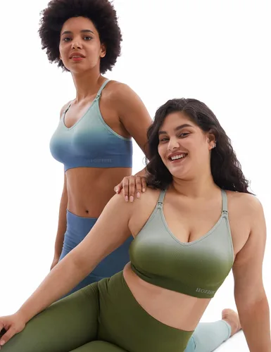 Miniatura 7 de HOFISH Sujetadores de lactancia de soporte para lactancia materna de impacto medio para maternidad y lactancia, brasier deportivo sin costuras