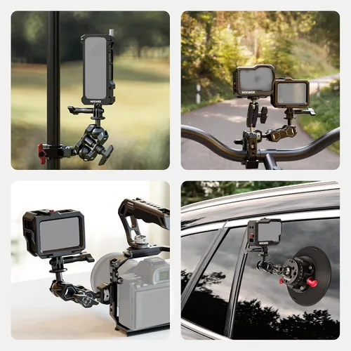 Miniatura 9 de NEEWER Brazo mágico compatible con GoPro 13 Hero 12 11 10 DJI Osmo Action 4 3 Insta360 One X3 GO3 SmallRig, adaptador de brazo articulado