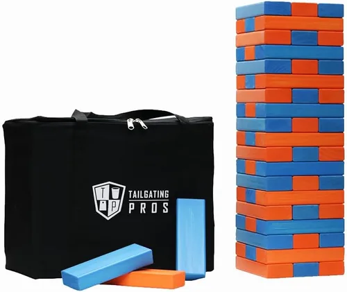 Miniatura 41 de Tailgating Pros Maderas Gigantes Premium que se Derrumban con Estuche de Transporte – ¡Elige los Colores de tu Equipo! Juego Gigante para Patio al