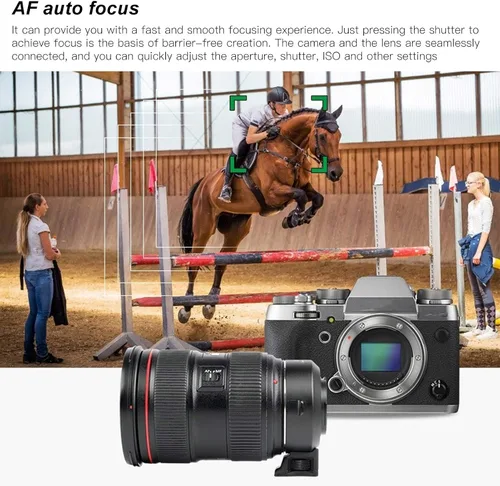 Miniatura 2 de KIMISS Fuji Lenses X Mount para Canon, EF‑FX1 Anillo adaptador de montaje de lente de enfoque automático para lente de montura EF/EF‑S a cámara