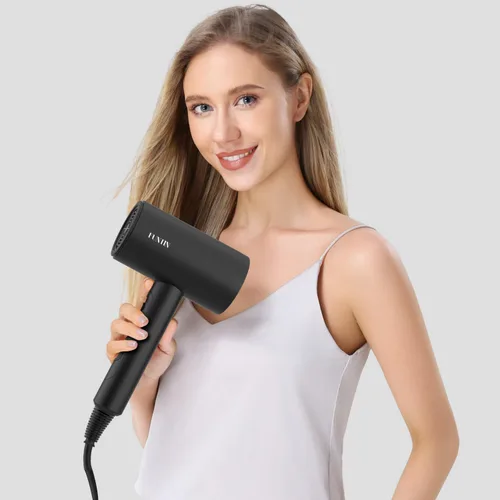 Miniatura 6 de FUNTIN Secador de Pelo, Secador de Pelo con Difusor, Cepillo y Peine para Mujeres con Cabello Grueso y Rizado 4C 1800w - Profesional Negro Rosa