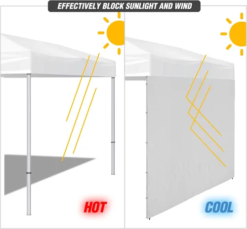 Miniatura 4 de REDCAMP Pared lateral instantánea para toldo desplegable de 10 x 10 pies, 1 paquete solo para pared solar, caqui/azul/blanco/negro