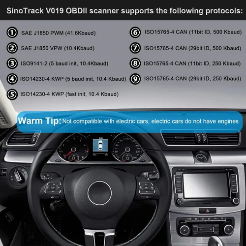 Miniatura 4 de Explorador OBD2 Bluetooth SinoTrack, herramienta de escaneo de diagnóstico para auto, lector de código inalámbrico, luz de control del motor