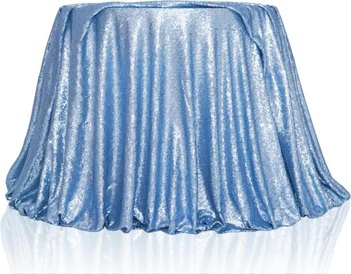 Miniatura 63 de PartyDelight Mantel de lentejuelas redondo de 50 pulgadas, color dorado claro, adorno de mesa para decoración de bodas, fiestas, cumpleaños