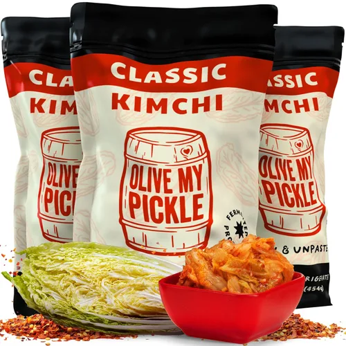 Miniatura 9 de Olive My Pickle Kimchi Fermentado - 16 oz 1 paquete de kimchi de col de napa probiótico clásico Kimchi coreano fresco con probióticos naturales