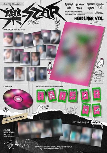 Miniatura 5 de (P.O.B) STRAY KIDS [- (ROCK) - ESTRELLA] Mini álbum (HEADLINER Ver. +Tarjeta de fotos de regalo de tienda) K-POP SELLADO