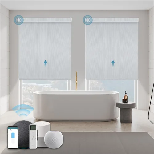 Miniatura 26 de Persiana Motorizada, Compatible con Homekit Thread-Enabled, Persianas Inteligentes 100% Opacas con Control Remoto, Persiana Enrollable Eléctrica