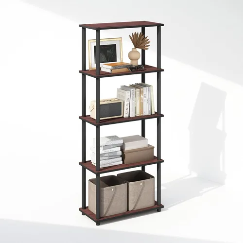 Miniatura 46 de Furinno Turn-N-Tube Estantes de almacenamiento, estante esquinero de 4 niveles, estante de exhibición de montaje sin herramientas, estantería