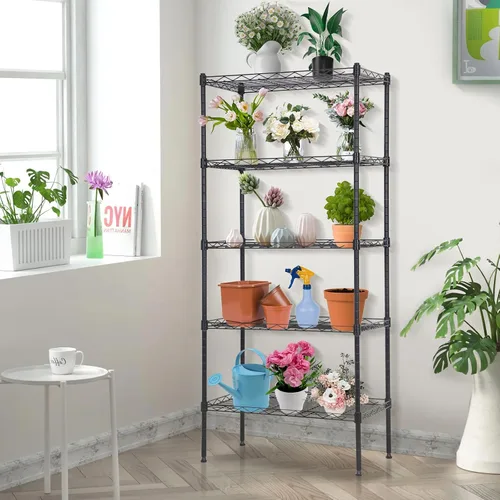 Miniatura 8 de Estantería de almacenamiento de 5 niveles, estante NSF ajustable en altura, estantes de alambre organizador de acero para lugares pequeños, cocina