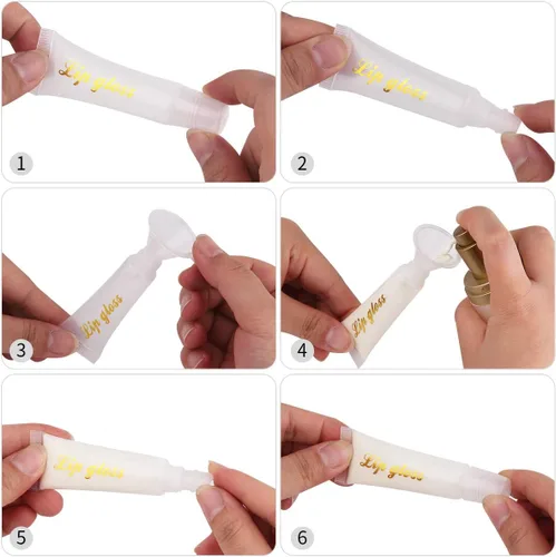 Miniatura 6 de HRLORKC 110 tubos vacíos de 0.3 fl oz para brillo labial, contenedores para bálsamo labial cosmético