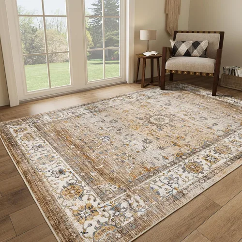 Miniatura 20 de befbee Alfombras de 6x9 pulgadas para sala de estar - Alfombras lavables a máquina resistentes a las manchas para dormitorio, alfombra de área