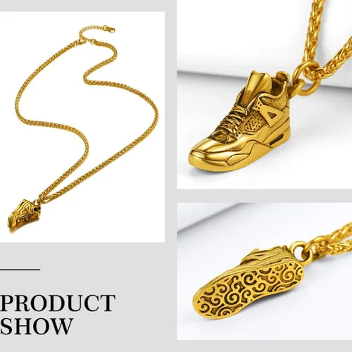 Miniatura 6 de Richsteel Necklaces for Men Women FootballBasketballBoxing GlovesShoes Pendant Stainless Steel Hip Hop Sports Fan Jewelry
