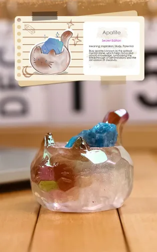 Miniatura 2 de Figuras de caja sorpresa con temática de gato de cristal de diamante, bolsa misteriosa, diseño aleatorio, figuras de acción coleccionables, Gato