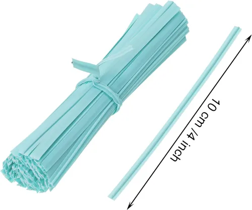 Miniatura 2 de ONLYKXY 80 lazos de plástico para plantas, reutilizables, para pan, tartas, lazos para dulces, bolsas de 4 pulgadas (azul)