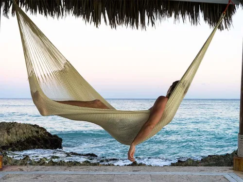 Miniatura 2 de Yellow Leaf Hammocks - Hamaca tejida a mano de tamaño doble, con capacidad para 1 a 2 personas, 400 libras máximo, resistente a la intemperie, Big