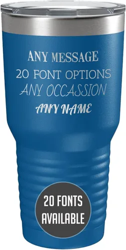 Miniatura 40 de Vaso de acero inoxidable aislado con tapa de 20 onzas (17 colores) personalizado con recubrimiento en polvo, grabado personalizado, nombre