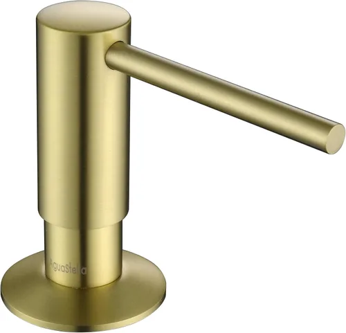 Miniatura 13 de AguaStella ASF026BG Dispensador de jabón integrado dorado cepillado brillante para fregadero de cocina con botella de jabón bomba de encimera