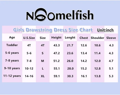 Miniatura 3 de Noomelfish Vestido de manga corta con volantes para niñas, estilo casual, con cordón, de algodón (4-12 años)