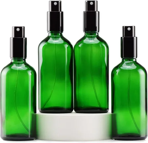 Miniatura 19 de YIZHAO Botellas de vidrio ámbar de 1 oz, con pequeño aerosol de niebla fina, tapa de metal, recargable para aceite esencial, viajes, limpieza