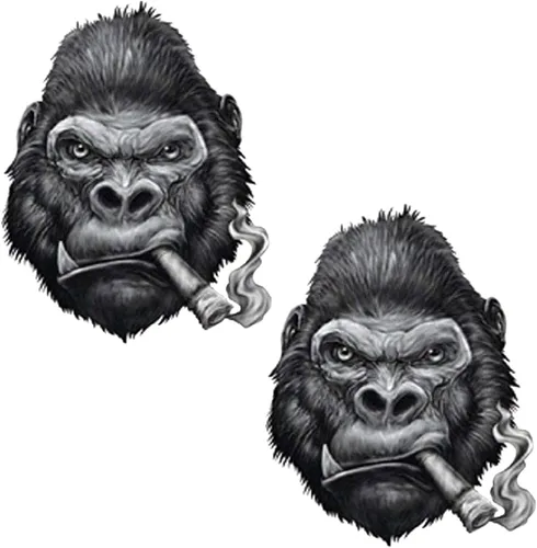 Gorilla - Calcomanía de vinilo de cigarro fumador (paquete de 2) – 3.5 pulgadas – para coche, camión, SUV, camioneta, ventana, parachoques, pared,