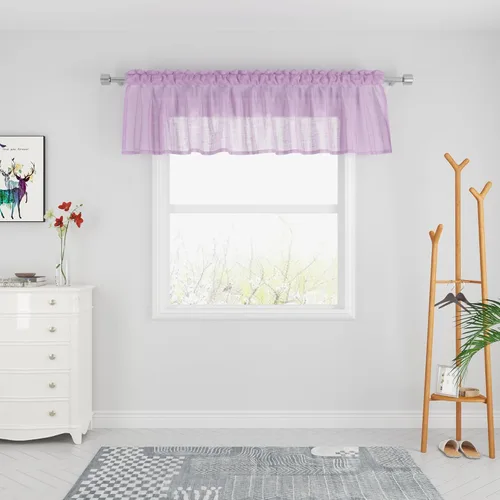 Miniatura 18 de UPOPO Paneles de Cortina Beige Pequeños Cortinas Transparentes de Gasa de 16 Pulgadas de Largo Cortinas de Cocina de Voile con Textura de Lino