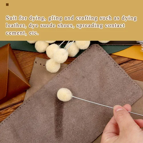 Miniatura 7 de BUTUZE Daubers - Cepillo de lana Daubers de lana con mango de metal, para tintes de cuero para proyectos de manualidades (50 unidades)