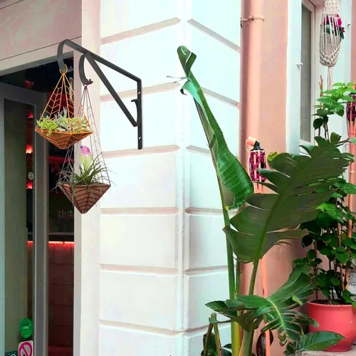 Miniatura 7 de Perchas para plantas al aire libre, paquete de 2 colgadores de pared para plantas de 15.4 pulgadas, ganchos resistentes para plantas de pared