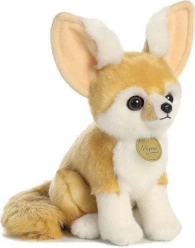 Aurora® Adorable zorro fénec de peluche Miyoni®, detalle realista, compañía entrañable, marrón, 9 pulgadas