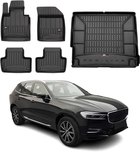 OMAC Alfombrillas de alta calidad y forro de carga para Volvo XC60 2018-2026, 5 unidades, alfombrillas de automóvil para todo tipo de clima, 3D,